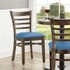 Lancaster Table & Seating Vintage Finish Wooden Ladder Back Chair With Blue Padded Seat -BFM Seating sHOP 2297365