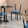 Lancaster Table & Seating Natural Finish Bistro Dining Chair With 2 1/2" Blue Vinyl Padded Seat 1 Lancaster Table & Seating Natural Finish Bistro Dining Chair With 2 1/2" Blue Vinyl Padded Seat -BFM Seating sHOP 2298369