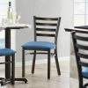 Lancaster Table & Seating Distressed Copper Finish Ladder Back Chair With 2 1/2" Blue Vinyl Padded Seat -BFM Seating sHOP 2298731