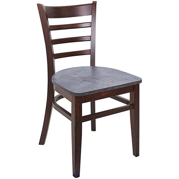 BFM Seating Berkeley Dark Walnut Beechwood Ladder Back Side Chair With Relic Rustic Copper Seat 3 BFM Seating Berkeley Dark Walnut Beechwood Ladder Back Side Chair With Relic Rustic Copper Seat