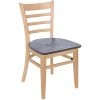 BFM Seating Berkeley Natural Beechwood Ladder Back Side Chair With Relic Rustic Copper Seat