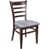 BFM Seating Berkeley Dark Walnut Beechwood Ladder Back Side Chair With Relic Chestnut Seat