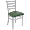 BFM Seating Lima Silver Mist Steel Side Chair With 2" Green Vinyl Seat -BFM Seating sHOP 2312053