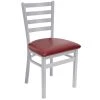BFM Seating Lima Silver Mist Steel Side Chair With 2" Burgundy Vinyl Seat -BFM Seating sHOP 2312054