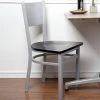BFM Seating Axel Silver Mist Steel Side Chair With Black Wood Seat -BFM Seating sHOP 2313013