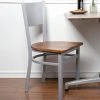 BFM Seating Axel Silver Mist Steel Side Chair With Autumn Ash Wood Seat -BFM Seating sHOP 2313016