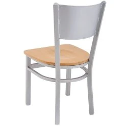 BFM Seating Axel Silver Mist Steel Side Chair With Natural Wood Seat 6 BFM Seating Axel Silver Mist Steel Side Chair With Natural Wood Seat -BFM Seating sHOP 2313035