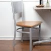 BFM Seating Axel Silver Mist Steel Side Chair With Natural Wood Seat -BFM Seating sHOP 2313036
