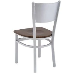 BFM Seating Axel Silver Mist Steel Side Chair With Walnut Wood Seat -BFM Seating sHOP 2313038