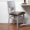 BFM Seating Axel Silver Mist Steel Side Chair With Dark Brown Padded Vinyl Seat -BFM Seating sHOP 2313302
