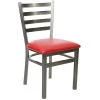 BFM Seating Lima Steel Side Chair With 2" Red Vinyl Seat And Clear Coat Frame -BFM Seating sHOP 2313503