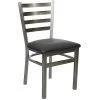 BFM Seating Lima Steel Side Chair With 2" Black Vinyl Seat And Clear Coat Frame 2 BFM Seating Lima Steel Side Chair With 2" Black Vinyl Seat And Clear Coat Frame -BFM Seating sHOP 2313506