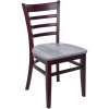 BFM Seating Berkeley Dark Mahogany Beechwood Ladder Back Side Chair With Relic Chestnut Seat