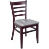 BFM Seating Berkeley Dark Mahogany Beechwood Ladder Back Side Chair With Relic Farmhouse Seat