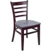 BFM Seating Berkeley Dark Mahogany Beechwood Ladder Back Side Chair With Relic Rustic Copper Seat -BFM Seating sHOP 2316327
