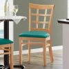 Lancaster Table & Seating Natural Wooden Window Back Chair With 2 1/2" Green Padded Seat -BFM Seating sHOP 2350704