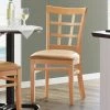 Lancaster Table & Seating Natural Wooden Window Back Chair With 2 1/2" Light Brown Padded Seat 2 Lancaster Table & Seating Natural Wooden Window Back Chair With 2 1/2" Light Brown Padded Seat -BFM Seating sHOP 2350709