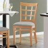 Lancaster Table & Seating Natural Finish Wooden Window Back Chair With Light Gray Padded Seat -BFM Seating sHOP 2350738