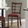 Lancaster Table & Seating Mahogany Wooden Window Back Chair With 2 1/2" Burgundy Padded Seat 2 Lancaster Table & Seating Mahogany Wooden Window Back Chair With 2 1/2" Burgundy Padded Seat -BFM Seating sHOP 2351197
