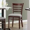 Lancaster Table & Seating Mahogany Finish Wooden Ladder Back Chair With Light Gray Padded Seat 1 Lancaster Table & Seating Mahogany Finish Wooden Ladder Back Chair With Light Gray Padded Seat -BFM Seating sHOP 2373745
