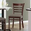 Lancaster Table & Seating Mahogany Finish Wooden Ladder Back Chair With Taupe Padded Seat 2 Lancaster Table & Seating Mahogany Finish Wooden Ladder Back Chair With Taupe Padded Seat -BFM Seating sHOP 2373760