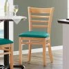 Lancaster Table & Seating Natural Finish Wooden Ladder Back Chair With 2 1/2" Green Padded Seat -BFM Seating sHOP 2373778