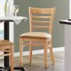 Lancaster Table & Seating Natural Finish Wooden Ladder Back Chair With 2 1/2" Light Brown Padded Seat -BFM Seating sHOP 2373784