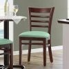 Lancaster Table & Seating Mahogany Finish Wooden Ladder Back Chair With Seafoam Padded Seat -BFM Seating sHOP 2374091