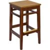 BFM Seating Stockton Dark Walnut Beechwood Square Backless Barstool With Autumn Ash Seat -BFM Seating sHOP 2379511
