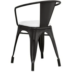 LT&S Alloy Series Lancaster Table & Seating Alloy Series Black Metal Indoor Arm Chair With White Vinyl Cushion 9 LT&S Alloy Series Lancaster Table & Seating Alloy Series Black Metal Indoor Arm Chair With White Vinyl Cushion -BFM Seating sHOP 2389163