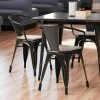 LT&S Alloy Series Lancaster Table & Seating Alloy Series Distressed Copper Metal Indoor Industrial Cafe Arm Chair With Vertical Slat Back And Gray Wood Seat -BFM Seating sHOP 2397214