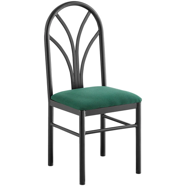 Lancaster Table & Seating Green 4 Spoke Restaurant Dining Room Chair With 1 3/4" Padded Seat 4 Lancaster Table & Seating Green 4 Spoke Restaurant Dining Room Chair With 1 3/4" Padded Seat - Image 2