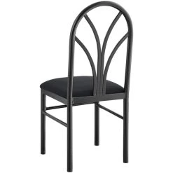 Lancaster Table & Seating Black 4 Spoke Restaurant Dining Room Chair With 1 3/4" Padded Seat 7 Lancaster Table & Seating Black 4 Spoke Restaurant Dining Room Chair With 1 3/4" Padded Seat -BFM Seating sHOP 2423068
