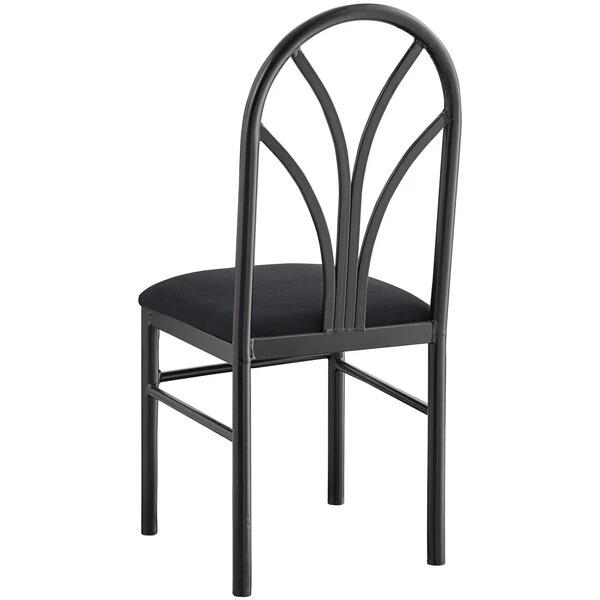 Lancaster Table & Seating Black 4 Spoke Restaurant Dining Room Chair With 1 3/4" Padded Seat 5 Lancaster Table & Seating Black 4 Spoke Restaurant Dining Room Chair With 1 3/4" Padded Seat - Image 3