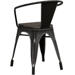 LT&S Alloy Series Lancaster Table & Seating Alloy Series Distressed Black Metal Indoor Industrial Cafe Arm Chair With Black Wooden Seat 8 LT&S Alloy Series Lancaster Table & Seating Alloy Series Distressed Black Metal Indoor Industrial Cafe Arm Chair With Black Wooden Seat -BFM Seating sHOP 2428475