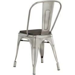 LT&S Alloy Series Lancaster Table & Seating Alloy Series Clear Coated Metal Indoor Industrial Cafe Chair With Vertical Slat Back And Black Wood Seat 8 LT&S Alloy Series Lancaster Table & Seating Alloy Series Clear Coated Metal Indoor Industrial Cafe Chair With Vertical Slat Back And Black Wood Seat -BFM Seating sHOP 2430475