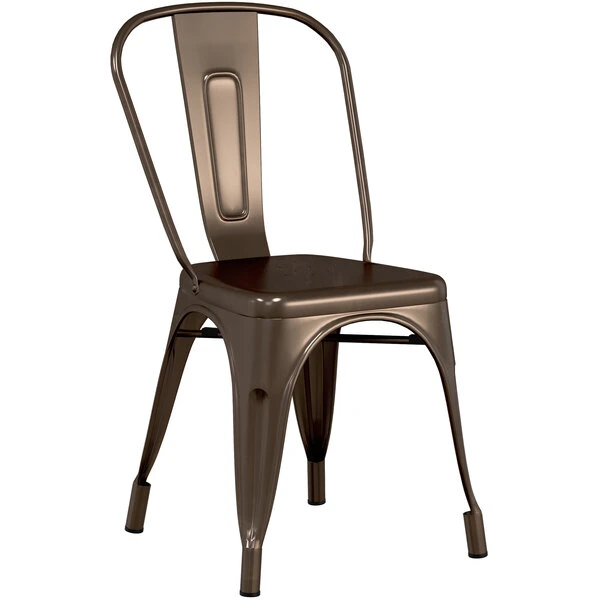 LT&S Alloy Series Lancaster Table & Seating Alloy Series Copper Metal Indoor Industrial Cafe Chair With Vertical Slat Back And Natural Wood Seat 6 LT&S Alloy Series Lancaster Table & Seating Alloy Series Copper Metal Indoor Industrial Cafe Chair With Vertical Slat Back And Natural Wood Seat - Image 4