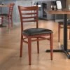 LT&S Spartan Series Lancaster Table & Seating Spartan Series Metal Ladder Back Chair With Mahogany Wood Grain Finish And Black Vinyl Seat 2 LT&S Spartan Series Lancaster Table & Seating Spartan Series Metal Ladder Back Chair With Mahogany Wood Grain Finish And Black Vinyl Seat -BFM Seating sHOP 2455960