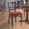 LT&S Spartan Series Lancaster Table & Seating Spartan Series Metal Window Back Chair With Walnut Wood Grain Finish And Red Vinyl Seat 1 LT&S Spartan Series Lancaster Table & Seating Spartan Series Metal Window Back Chair With Walnut Wood Grain Finish And Red Vinyl Seat -BFM Seating sHOP 2456074