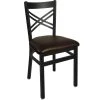 BFM Seating Akrin Metal Chair With 2" Dark Brown Vinyl Seat