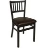 BFM Seating Troy Sand Black Steel Side Chair With 2" Dark Brown Vinyl Seat 2 BFM Seating Troy Sand Black Steel Side Chair With 2" Dark Brown Vinyl Seat -BFM Seating sHOP 536070