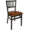 BFM Seating Troy Sand Black Steel Side Chair With 2" Light Brown Vinyl Seat -BFM Seating sHOP 536074