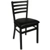 BFM Seating Lima Sand Black Steel Side Chair With 2" Black Vinyl Seat