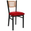 BFM Seating Espy Sand Black Metal Side Chair With Cherry Wooden Back And 2" Red Vinyl Seat 1 BFM Seating Espy Sand Black Metal Side Chair With Cherry Wooden Back And 2" Red Vinyl Seat -BFM Seating sHOP 796207