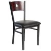 BFM Seating Darby Sand Black Metal Side Chair With Mahogany Wooden Back And 2" Black Vinyl Seat 1 BFM Seating Darby Sand Black Metal Side Chair With Mahogany Wooden Back And 2" Black Vinyl Seat -BFM Seating sHOP 799446