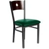 BFM Seating Darby Sand Black Metal Side Chair With Walnut Wooden Back And 2" Green Vinyl Seat -BFM Seating sHOP 800134