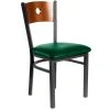 BFM Seating Darby Sand Black Metal Side Chair With Cherry Wooden Back And 2" Green Vinyl Seat 1 BFM Seating Darby Sand Black Metal Side Chair With Cherry Wooden Back And 2" Green Vinyl Seat -BFM Seating sHOP 800185