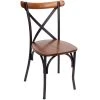 BFM Seating Henry Sand Black Steel Side Chair With Autumn Ash Wooden Back And Seat -BFM Seating sHOP 831237