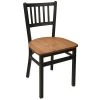 BFM Seating Troy Sand Black Steel Side Chair With Autumn Ash Wooden Seat